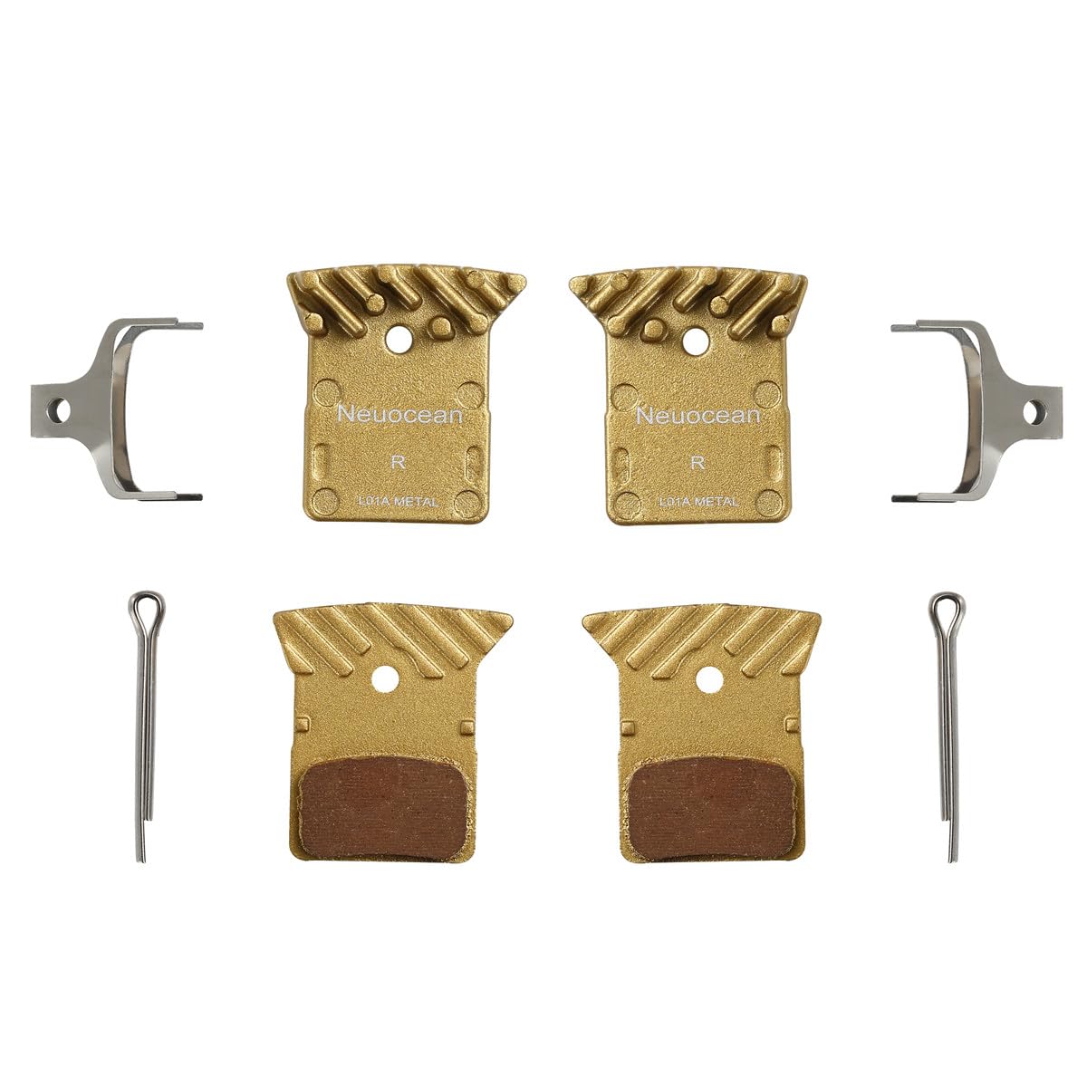 2Pair Disc Brake Pads With Cooling Fin, Metal Bicycle Brake Pads For SHIMANO DEORE XT M8100 / SLX M7100 / DURA-ACE/ULTEGRA/TIAGRA/GRX