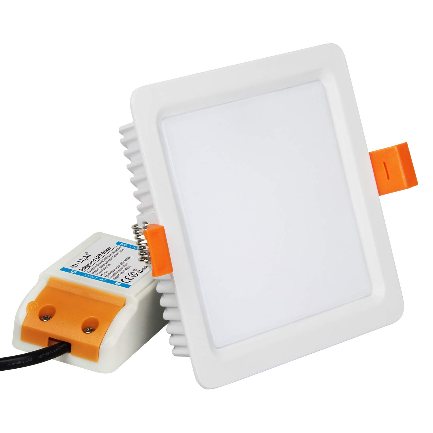 lighteu®, Milight Miboxer RGBCCT 9 WATTS Square LED Downlight, smart rf Enabled Touch Remote WiFi Control led Downlight 9w RGBCCT,700LM, Ceiling Light, FUT064