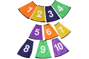 Numbered Cone Covers,1-10 Numbered Colorful Sign Covers Set for Flag Buckets,Number Sleeves Set,Portable Sign Barrel Indoor O