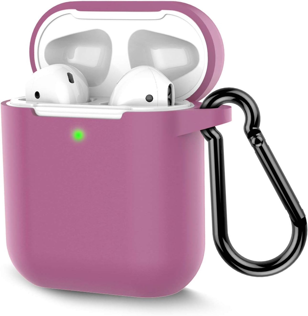 Coffea Protective Silicone Case with Keychain for Apple AirPods 2 (Lilac Purple)