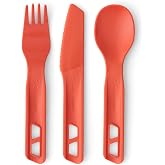 Sea to Summit Passage Cutlery Set, Fork, Spoon and Knife, Spicy Orange | Lightweight camp cutlery set snaps together for easy storage in durable, easy-clean, food-grade polypropylene