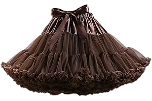 Honeystore Women's 3-Layered Tutu Dance Petticoat Pleated Mini Skirt, 16" Length