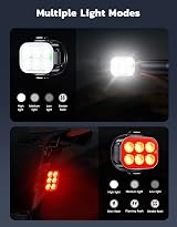 Glangeh Ultra Slim Bike Lights Front Rear 4+6 Modes IP65 USB-C view 7