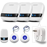 LIOTOIN Caregiver Pager Wireless Call Button Alert Button Call Bell Emergency Button for Home/Elderly/Patients Panic Button Nurse Alert Call System 3Call Button 3Receivers (600+ft Operating Range)