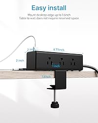 CCCEI Desk Clamp Power Strip with 9