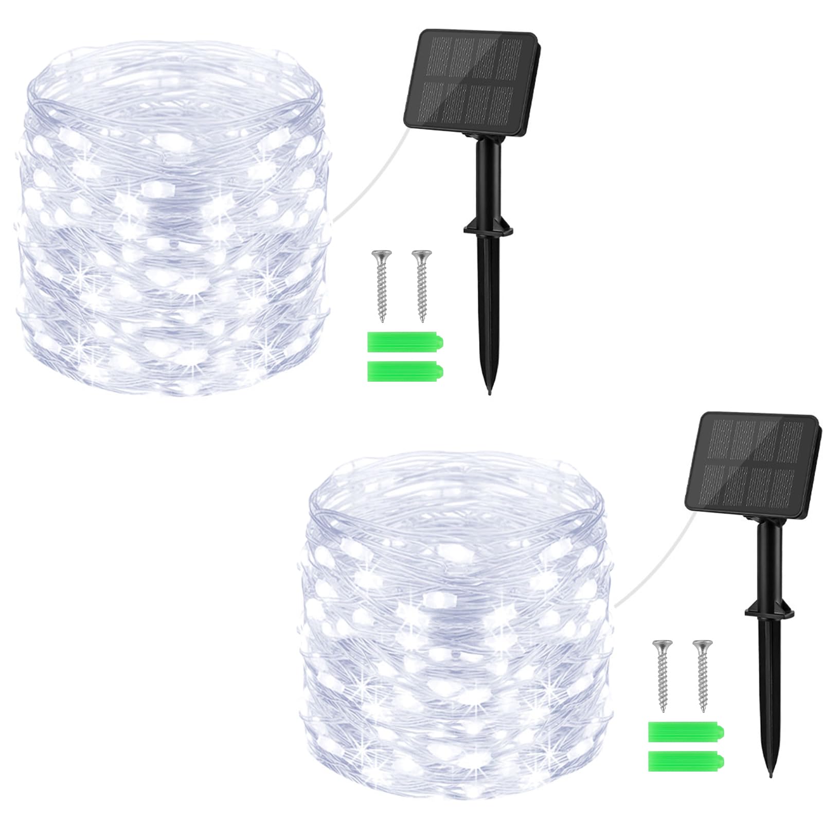 Solar String Lights Outdoor Garden,Cshare Total 200LED 2x10M Solar Powered Fairy Lights Copper Wire 8 Modes Waterproof Lights for Yard,Christmas Tree,Home,Bedroom,Gate Indoor/Outside Decor(Cool White) — image 1