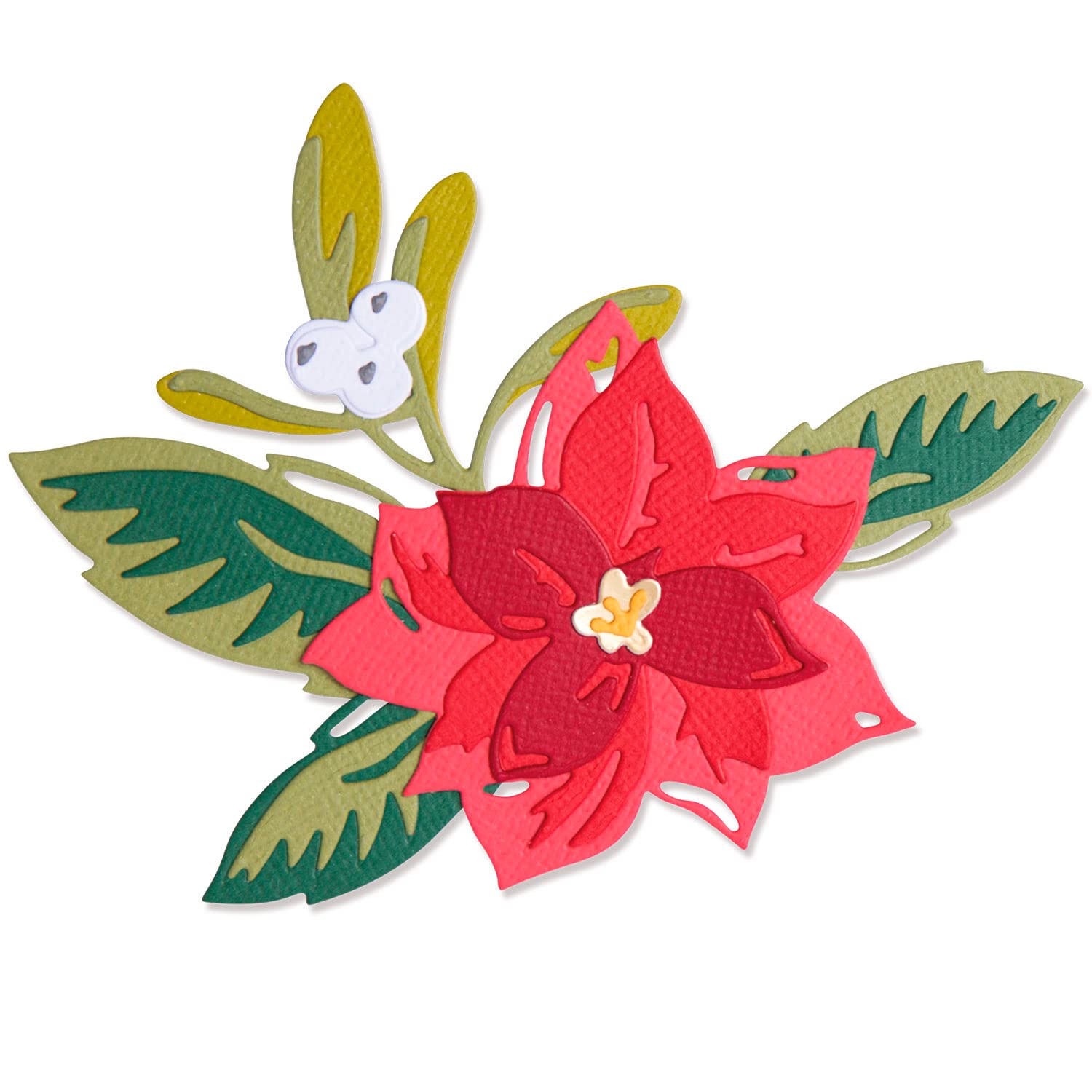 Sizzix Thinlits Die Set 13PK-Layered Christmas Flower by Lisa Jones, 665342, Multicolor, One Size