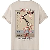 COZYEASE Men's Letter Graphic Tee Casual Short Sleeve Round Neck Summer Shirt Streetwear Top