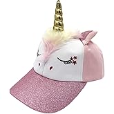 Julerwoo Girls Pink Cotton Baseball Caps Unicorn & Rainbow Printed Adjustable Sun Hats