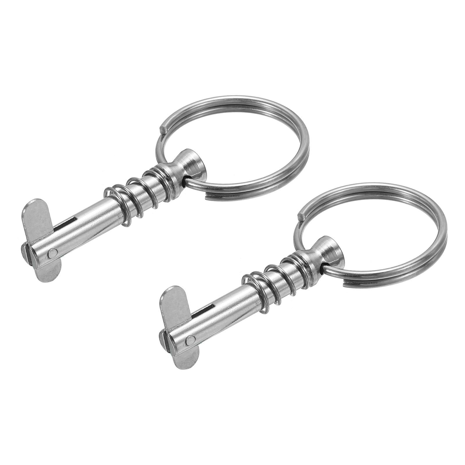 PATIKIL 316 Stainless Steel Quick Release Pin 2 Pack Bimini Top Pin Usable Length 1.18", Total Length 1.65", Dia 0.25" Boat Marine Hardware with Drop Cam & Spring for Deck Boat Bimini Top