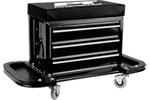 Performance Tool W85025 3-Drawer Rolling Tool Chest Seat with Magnetic Side Trays