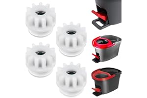 LARREL 4 Pcs Spin Mop Replacement Parts, Spin Mop Bucket Clutch Bearing Bucket Gear Sprockets Pedal Repair Replacement Compatible with Ocedar for Mops Mopping Buckets (White)