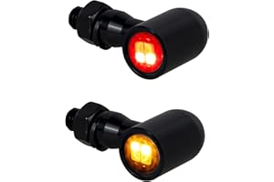 QUASCO Rear Motorcycle LED Turn Signals Universal Mini Size Brake Tail Light Blinkers Compatible with Harley Honda Kawasaki Suzuki Triumph Yamaha