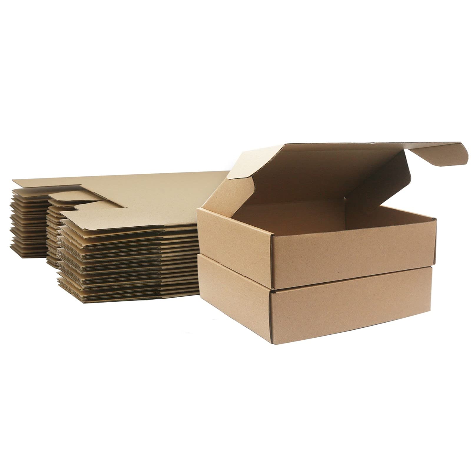 Corrugated Cardboard Shipping Boxes, 21×10×5cm Royal Mail Small Parcel PiP Postal Boxes, Long Narrow Brown Mailing Boxes for Business, Posting, Storing or Gift (25 Pieces)