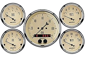 AutoMeter - Gauge KIT, 5 PC., 3 3/8" & 2 1/16", GPS Speedometer, Antique Beige