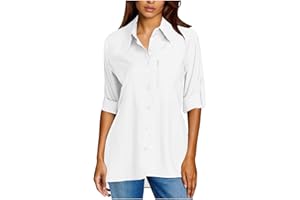 Sun Shirts for Women UPF 50+ Roll up Sleeve UV Protection Shirts Button Down Guard Tops for Fishing Walking Hiking