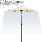 Christow Tilting Garden Parasol Umbrella UV Protective Polyester Canopy with view 3