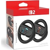 Switch 2 Steering Wheel for Nintendo Switch 2 JoyCon Racing Accessories | Steeing Wheel Pack with Mario Kart World and 8 Deluxe Games - JoyCon 2 Wheels for Nintendo 2025 Switch2