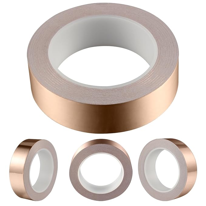 Geepro 30mmX25m EMI Kapton Tape Klebeband Selbstklebend Abschirmband Kupferfolie Kupferband 30mmx25M