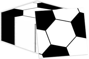 KFJBPB 50 Pcs Soccer Napkins 13 x 13 Inches, Soccer Paper Napkins Sports Theme Disposable Cocktail Napkins for Birthday Baby Shower Soccer Party Decorations (Soccer)