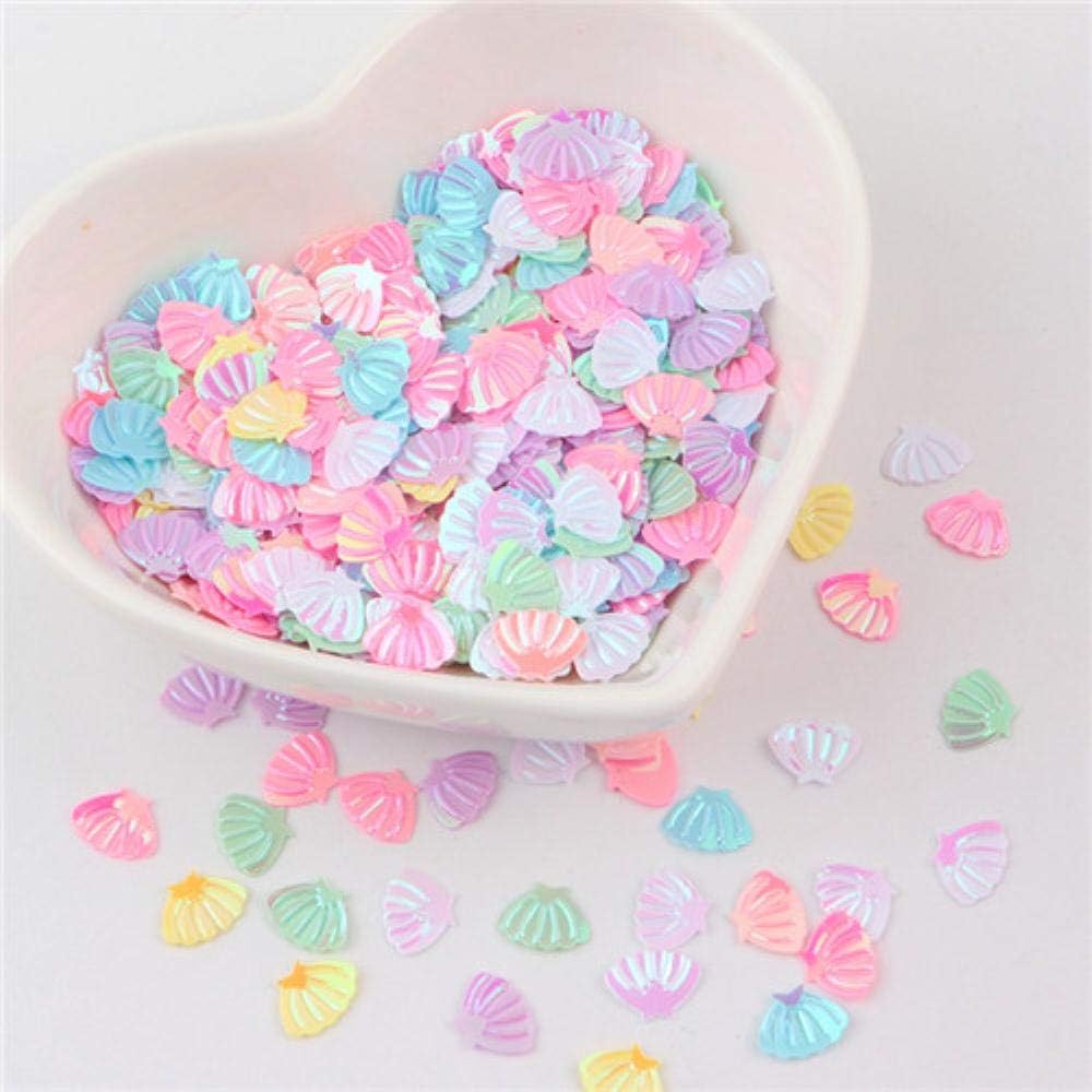 Glitter Sequins 6 * 8mm Sea Shell Shape Paillettes Mix Pailletten PVC Sqeuin Loose Colorful Lentejuelas DIY Decor 10g,Macaron Mix,10g