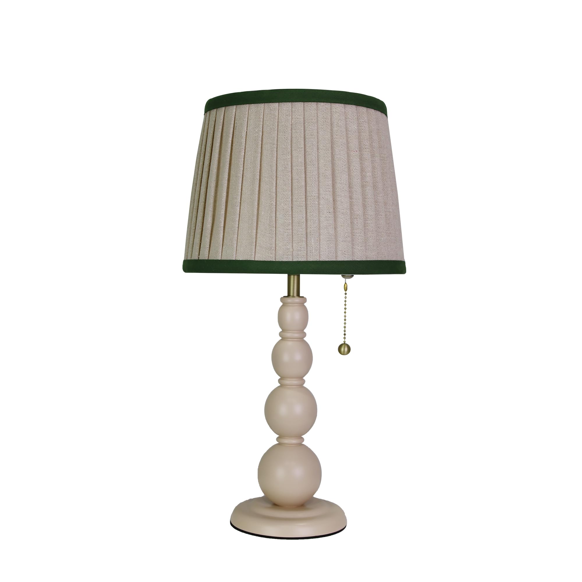 Photo 1 of Modern Table Lamp for Living Room, Farmhouse Table Lamps, 8X8X15 Inch Beige Wood Base Desk Lamp Pull Chain Switch Desk Lamp for Bedrooms and Office (Cream Tapered Pleated Cloth Shade)