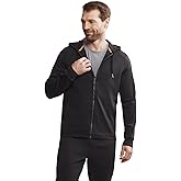 Rhone Spar Mens Full Zip Up Hoodie V2, Stretch Fabric Mens Workout Essentials Hoodie, Moisture-Wicking w/Anti-Odor