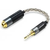 GUCraftsman 3.5mm Stereo Male to 4.4mm Balanced Female Portable Headphone Adapter Cable 6N Single Crystal Silver Headphone Jack Convert Cable for Audio Players with 3.5mm Ports