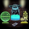 OMGGMO 3D Star Wars Yoda Toy Anime Lamp – 3 Pattern 16 Color Change Decor Lamp, Christmas and Birthday Gifts for Star…