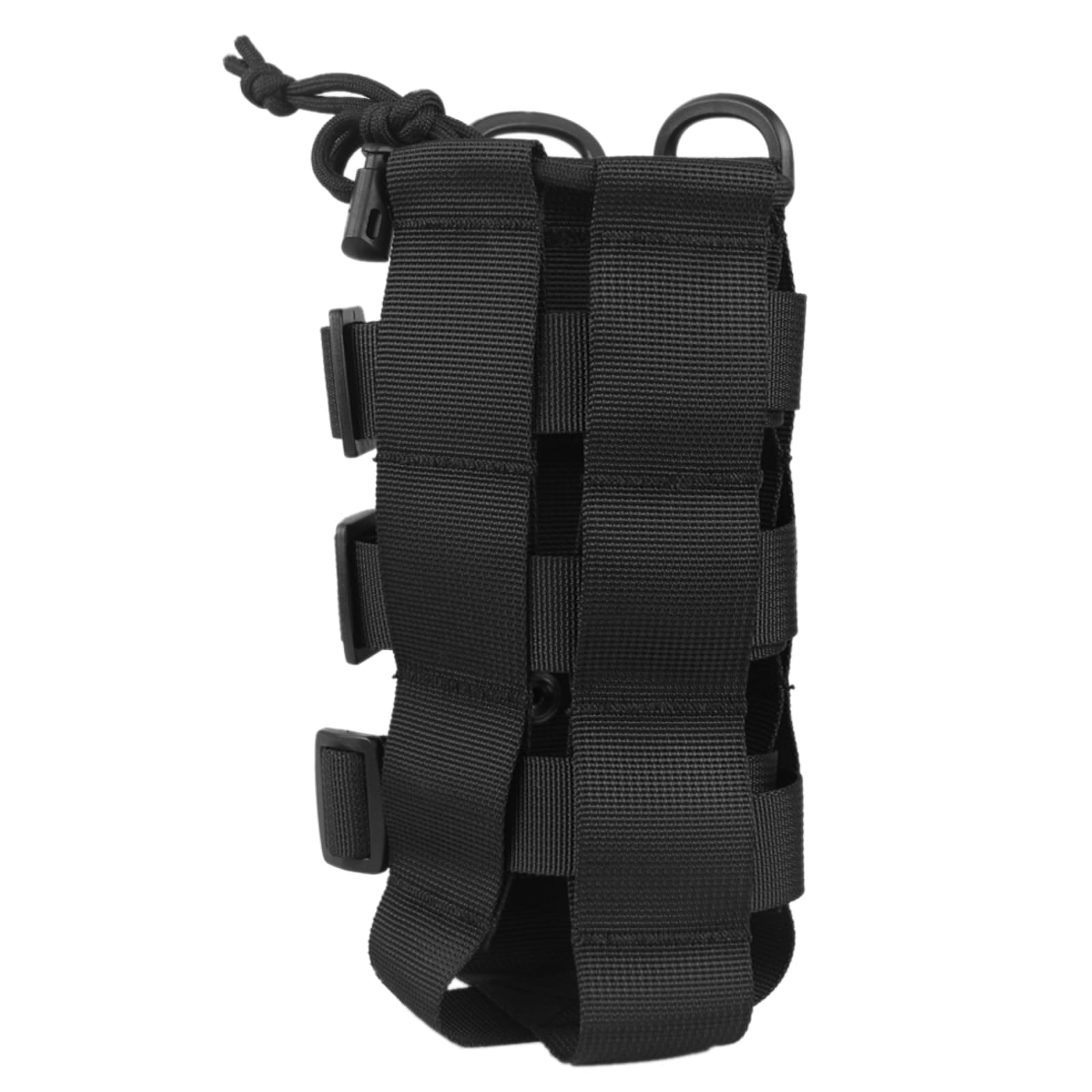 TRIWONDER Adjustable Water Bottle Pouch Molle-Compatible Carrier for Canteens & Kettles, for Outdoor Hiking Cycling Camping (Black)