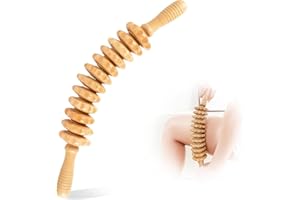 Curved Wooden Massage Roller, Multi-Functional Wooden Muscle Roller Stick,Body Roller Cellulite Massage & Woode Muscle Roller