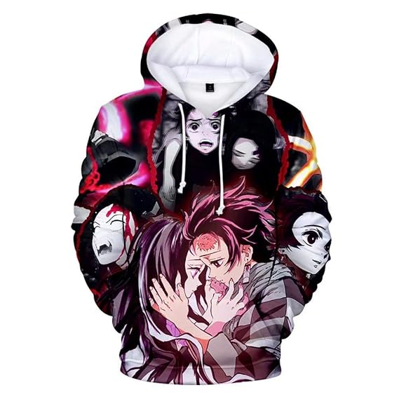 Demon Slayer Hoodie Unisex Sweatshirt Kimetsu No Yaiba Hoodie Long Sleeve for Men Women Kids 