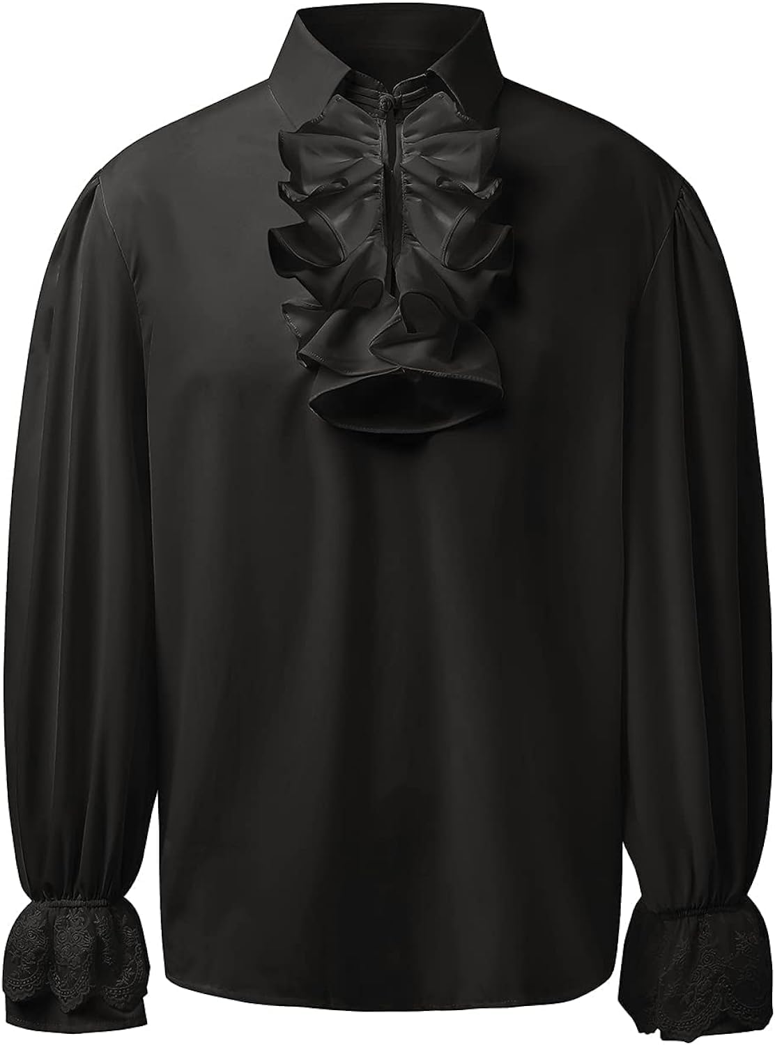 Photo 1 of XL-SMIFCAALOR Mens Pirate Shirt Steampunk Victorian Cosplay Shirts Medieval Costume Renaissance Halloween Costume Tops