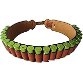 TOURBON Leather Cartridge Belt Ammo Bandolier 12 Gauge Shotgun Shell Holder