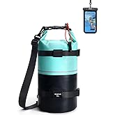 ECOHUB Waterproof Dry Bag for Women Men, 5L/10L/20L Roll Top Lightweight Dry Storage Bag Backpack for Travel Kayaking Hiking Floating with Waterproof Phone Case