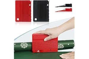 SLOPHAUL Quicker and Easier Gift Wrap Cutter (2-Pack) | Wrapping Paper Cutter with Replaceable Blade Sets | Christmas Holiday Birthday Wrapping Tool(Black+Red)