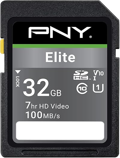 PNY Elite 32GB SDHC Class 10 UHS-I U1 100MB/s Memory Card