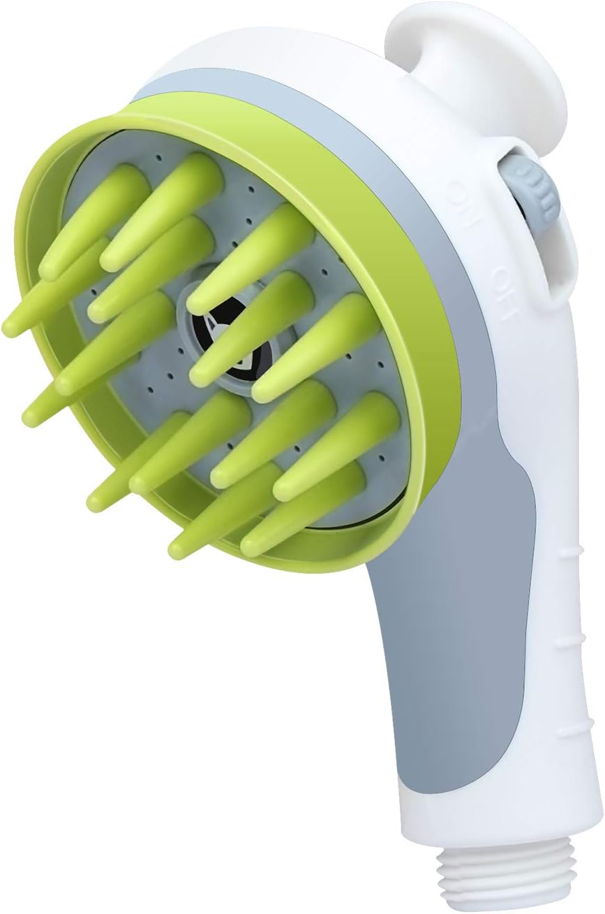 Zellar Pet Shower Head, Handheld Shower Sprayer Pet Grooming Shower Bath Head Indoor Outdoor Adjustable Handheld Bathing Tool for Dogs Cats (White)