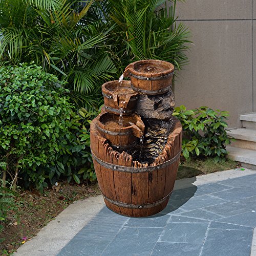 Peaktop VFD8305 Barrels Fountain, Brown