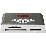 Kingston Digital USB 3.0 Super Speed Multi-Card Reader for SD/SDHC/SDXC/microSD/MS/Compact Flash CF Cards (FCR-HS4),Grey,Whit