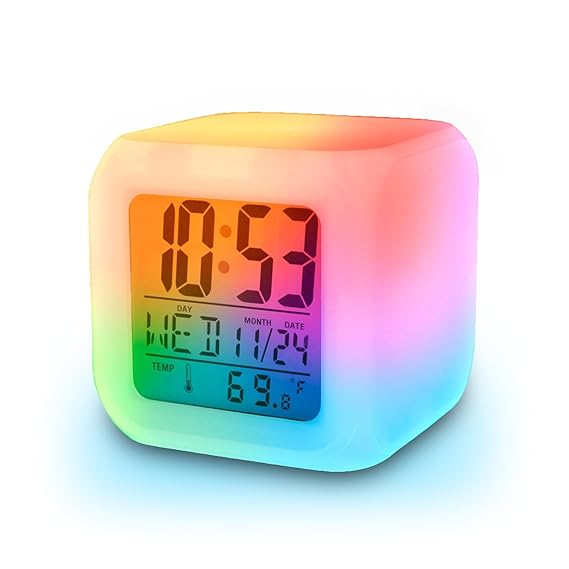 Buy Inditradition Plastic Alarm Clock with 7 Colour Changing Digital