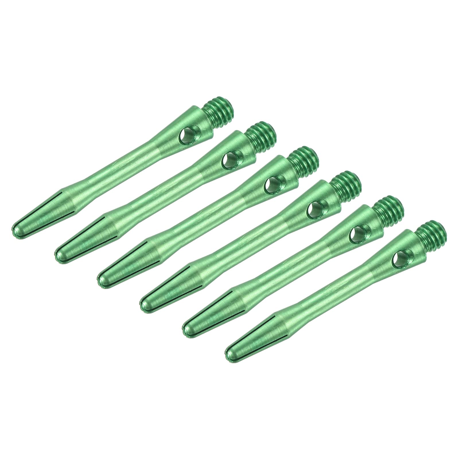 PATIKIL 35mm Aluminum Dart Shafts, Medium 2BA Thread Dart Stems Dart Accessories Throwing Fitting for Steel Tip - 6 Pack (Green)