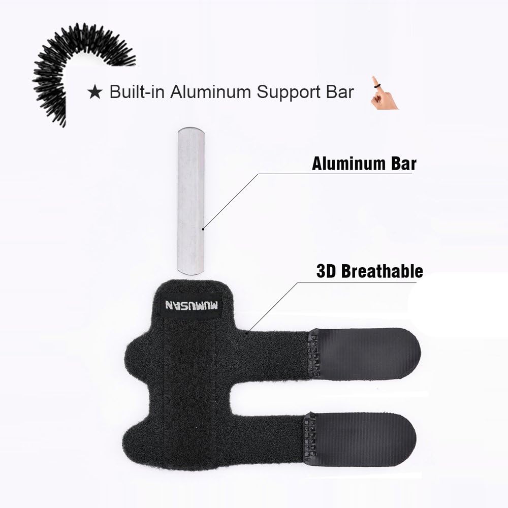 MUMUSAN Finger Extension Splint for Trigger Finger, Acupressure Massage Rings, Pain Relief from Stenosing Tenosynovitis, Finger splints Braces for Arthritis, Wounds, Malleable Metallic Hand Splint fi: Health & Personal Care
