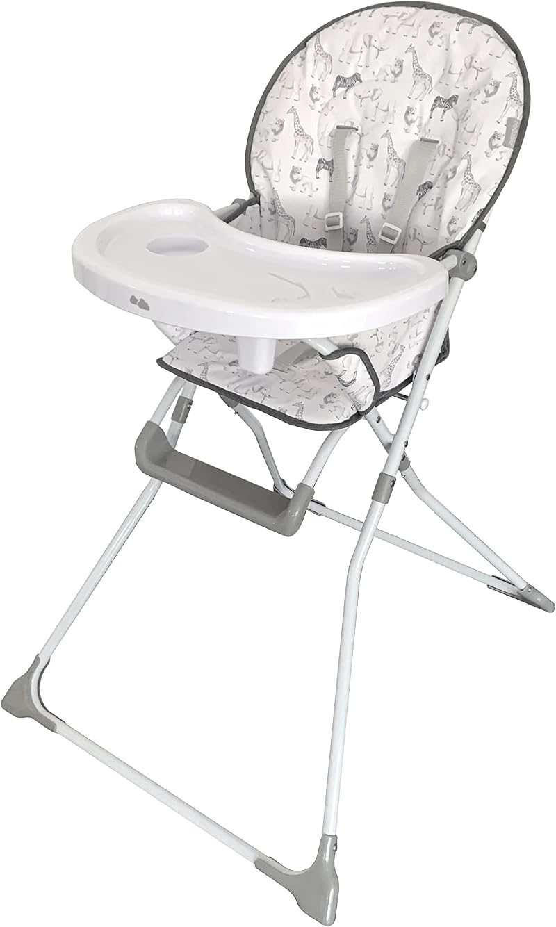 My Babiie MBHC1 Compact Highchair Safari 5kg Foldable Easy Clean