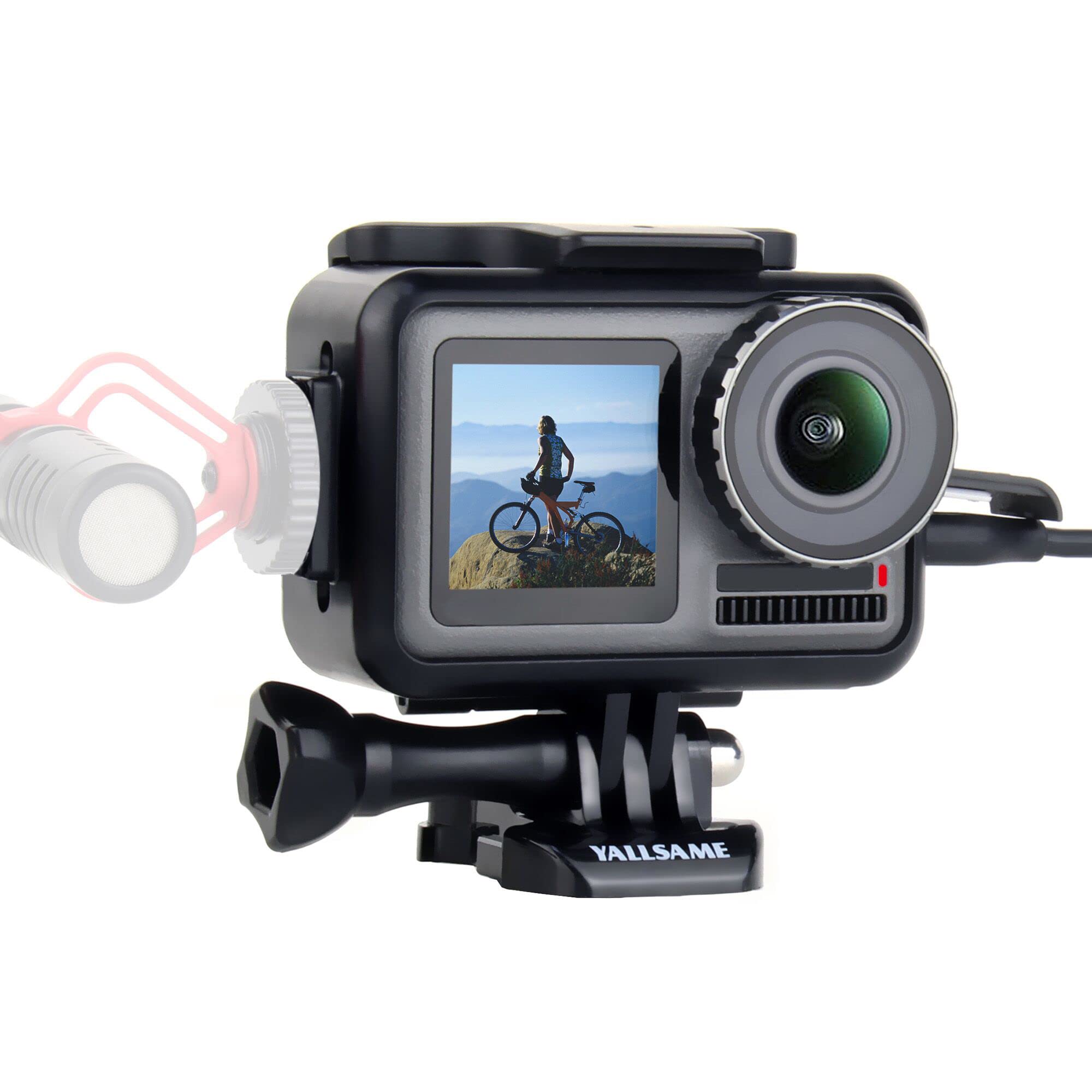 YALLSAME Frame Case for DJI Osmo Action 1 Skeleton Housing Protective Shell Cage with Cold Shoe Mount Photography Vlog Accessories Kit for DJI Action 1 Camera