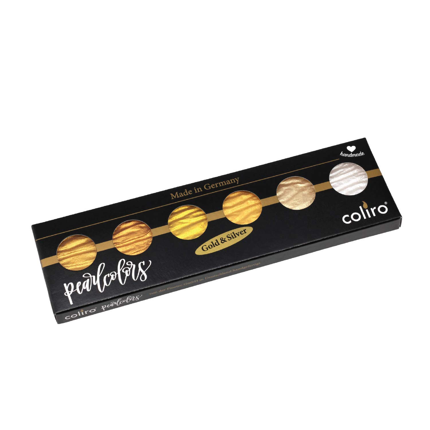 Coliro Finetec C600 Artist Mica Watercolor Pearl and Shimmer-Pearl Paint - Set of 6