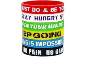 BRANDWINLITE Inspirational Rubber Bracelets,Messages Motivation and Inspiration，Non-Toxic Hypoallergenic,Gifts for Men Ladies and Teens