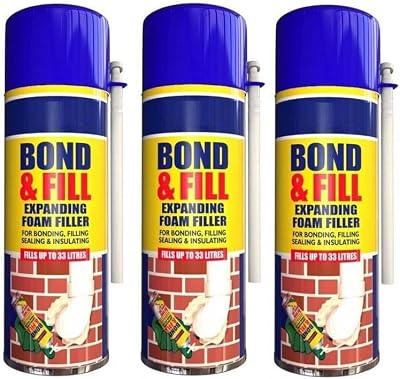 Elito Home & Garden 3 x Expanding Foam PU Bond 500ml - Fill Sealing Insulation