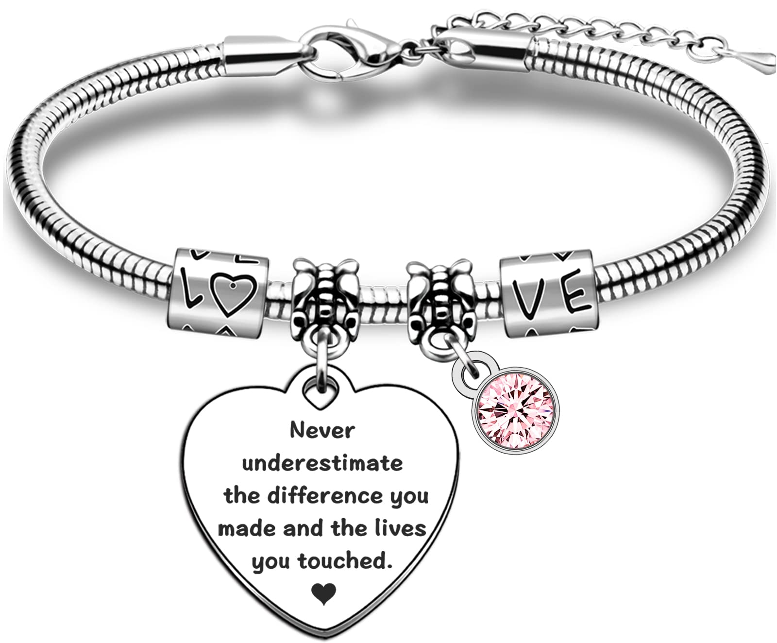 TTOVEN Teacher Bracelet Teacher Gifts for Women Thank You Keyring