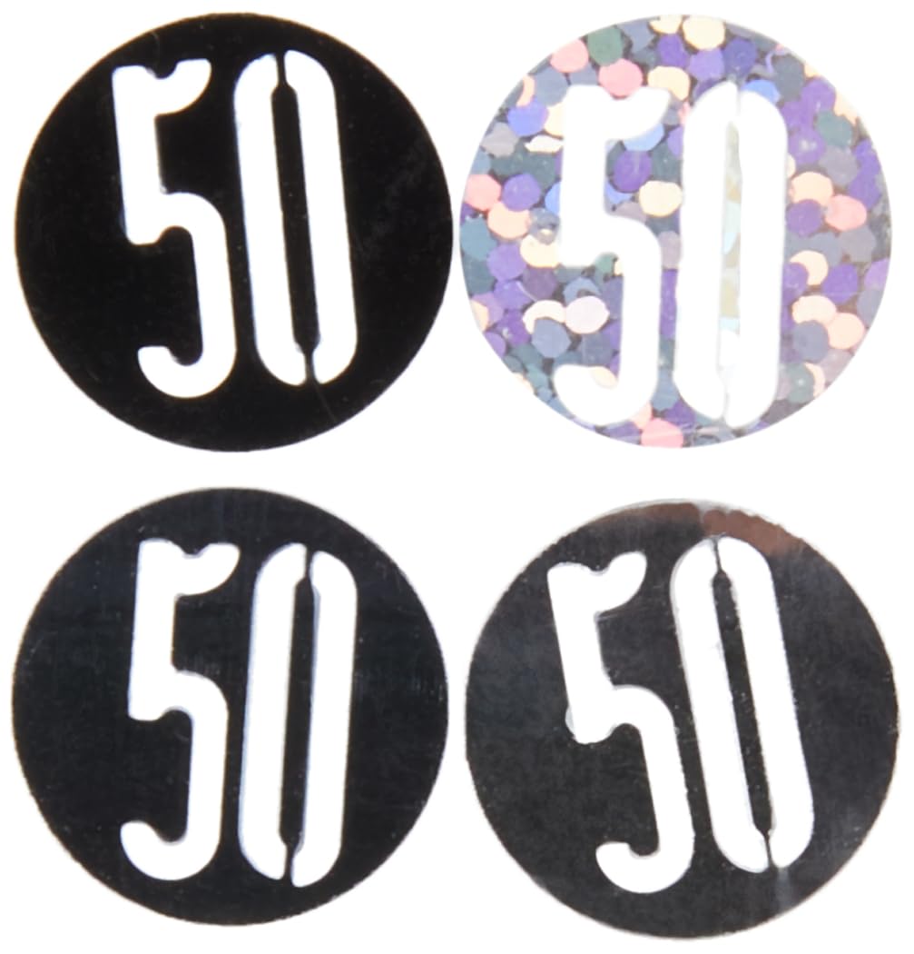 Unique Party 83828 - Glitz Black & Silver 50th Birthday Confetti